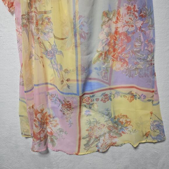Band Of The Free Pastel Floral Wilder Kimono SZ OS Beach, Vacation,‎ Summer Wrap - Picture 7 of 8
